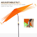 Outsunny Patio Umbrella Parasol Sun Shade Garden Aluminium Orange 2.7M