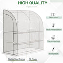 Outsunny Walk-In Lean to Wall Greenhouse w/Window&Door 200Lx 100W x 215Hcm White