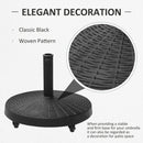 Outsunny 25kg Resin Patio Umbrella Base Parasol Stand Weight Deck w/ Wheels