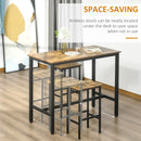HOMCOM Industrial Bar Stools Set of 2, Kitchen Bar Chairs Home Pub Rustic Brown