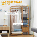 HOMCOM Bamboo Clothes Rail Garment Rack with 6 Tier Storage Shelf Hanging Rod