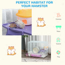 PawHut Hamster Cage Gerbil Rodent House Small Animal Habitat Exercise Wheels