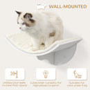 PawHut Wood Cat Shelf Perch Bed Curved Climber Wall-Mounted Cat Furniture