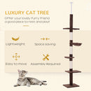 PawHut Floor to Ceiling Cat Tree for Indoor Cats 5-Tier Kitty Tower Brown
