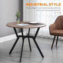 HOMCOM Small Kitchen Table with Black Steel Legs Dining Desk for Living Room