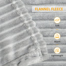 HOMCOM Flannel Fleece Blanket Single Size Throw Blanket for Bed 152x127cm Grey