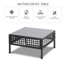 Outsunny Outsunny Rattan Coffee End Table Garden Outdoor Furniture Square Wicker