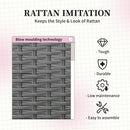 Outsunny  4PCS Patio PP Rattan Style Garden Loveseat, Armchairs & Tea Table Set