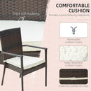 Outsunny 7PC Rattan Dining Set Patio Chair Glass Top Table Wicker Furniture