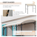 Outsunny 2.2 x 1.5 m BBQ Gazebo Tent Sun Shade with Canopy and 10 Hooks, Beige