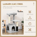 PawHut Cat Tree Climbing Activity Center w/ Scratching Massage Toy Hanging Ball