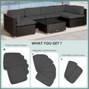 Outsunny Garden Rattan Sofa Set Polyester Cover Replacement No Cushion Grey