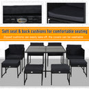 Outsunny 9pc Patio Rattan Furniture Set Outdoor Wicker Dining Set w/ Footstool