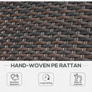 Outsunny Set of 2 Garden Rattan Wicker Sun Lounger Adjustable Relaxer Brown