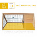 PawHut Wooden Rabbit Hutch Triangle Bunny Ferret Cage Guinea Pig Run Yellow