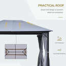 Outsunny 4 x 3(m) Outdoor Gazebo Canopy Pavilion w/ Curtains Netting Sidewalls