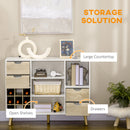 HOMCOM Kitchen Sideboard Storage Cabinet with Removable Wine Holder, Natural