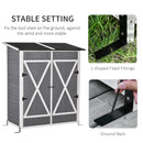 Outsunny Garden Storage Shed Tool Organizer w/ Table, 139x75x160cm, Dark Grey