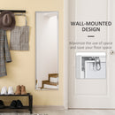 HOMCOM Full Length Mirror Dressing Mirror Wall-Mounted for Bedroom White