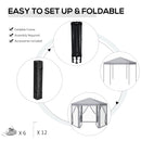 Outsunny 3 x 3(m) Pop Up Gazebo Foldable Canopy Tent w/ Roller Bag, Grey
