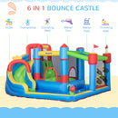 Outsunny Kids Inflatable Bouncy Castle 6 in 1 Water Slide Water Gun Air Blower
