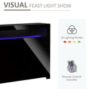 HOMCOM Modern High Gloss RGB LED Cabinet Cupboard Sideboard Console Black