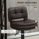 HOMCOM Swivel Bar Stools Set Of 2 PU Leather for Home Kitchen Counter Brown