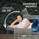 Outsunny Patio Chaise Lounge Chair Set W/ Adjustable Backrest, Side Table, Grey