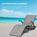 Outsunny Folding Lounge Chair, Outdoor Chaise Lounge for Beach, Poolside, Grey