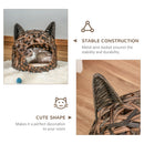 PawHut Wicker Cat Bed Elevated Rattan Kitten Basket Cozy Cave w/ Soft Cushion