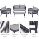 Outsunny 4 PCs Rattan Wicker Sofa Set Outdoor Conservatory Furniture Patio