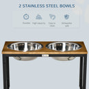 PawHut Raised Dog Bowls with Stand, Dog Feeding Station, for Large, Medium Dogs