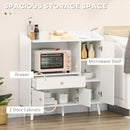 HOMCOM Microwave Cabinet Kitchen Storage Cabinet with Adjustable Shelves White