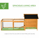 PawHut Wooden Chicken Coop Hen House w/ Removable Tray, Nesting Box, Run, Ramp