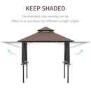 Outsunny Party BBQ Tent Outdoor Camping Patio Canopy Awing Waterproof Coffee
