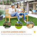 Outsunny 2 Person Garden Bench Wooden Outdoor Furniture with Armrest Orange
