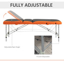 HOMCOM Portable PVC Massage Table Beauty Therapy Couch Bed Spa Aluminum Orange