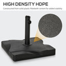 Outsunny 20KG Square Patio Umbrella Base, Fits ?32mm,?38mm,?48mm Pole - Black
