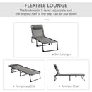 Outsunny Lounger Folding Reclining Camping Bed 5-position Adjustable Mixed Grey