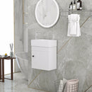 kleankin Bathroom Vanity Unit with Basin, Wall Mounted Wash Stand, White