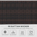 Outsunny 4pc Patio Garden Rattan Wicker Sofa 2-Seater Loveseat Chair Table Brown