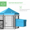 PawHut Steel Chicken Coop, Hexagonal Hen House w/ Water-Resistant Canopy - Blue