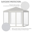 Outsunny Garden Hexagonal Gazebo Patio Outdoor Canopy Patio Party Tent White