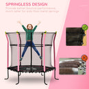 HOMCOM 5.2FT Kids Trampoline w/enclosure Indoor Outdoor for 3-10 Years - Pink