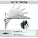 Outsunny 3(m) Cantilever Roma Parasol w/ Crank & Tilt, 360°Rotating, Light Grey