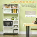 HOMCOM Freestanding Kitchen Storage Cabinet Cupboards Adjustable Shelves White
