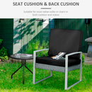 Outsunny 2 Pieces Seat Cushion and Back Pad Set for Rattan Furniture Black