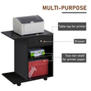 Vinsetto Desk - Table - Side Printer Stand with Wheels, Rolling Printer Cart, Black