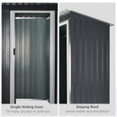 Outsunny 5 x 3ft Garden Storage Shed Sliding Door Sloped Roof Tool Black