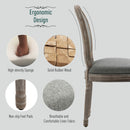 HOMCOM Set of 2 Elegant French-Style Dining Chairs w/ Wood Frame Foam Seat Grey